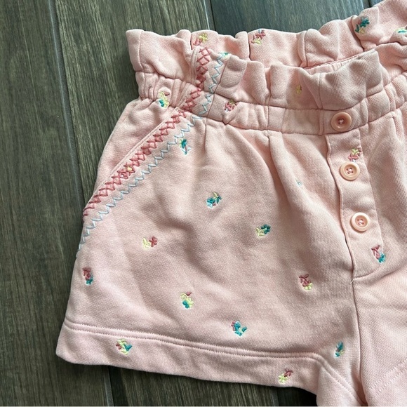 Something Navy Hazel Floral Print Paperbag Sweat Shorts in Pink Sz M - Picture 3 of 6